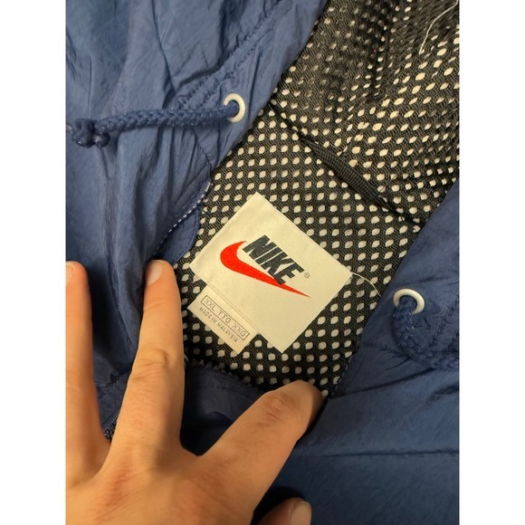 Nike Men's Reversible Hooded Windbreaker Jacket Blue XXL Mesh Lined‎ - Picture 4 of 8